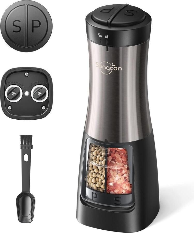 2-in-1 Elektrische Zout- en Pepermolen met Verlichting Automatische Dubbele Molens