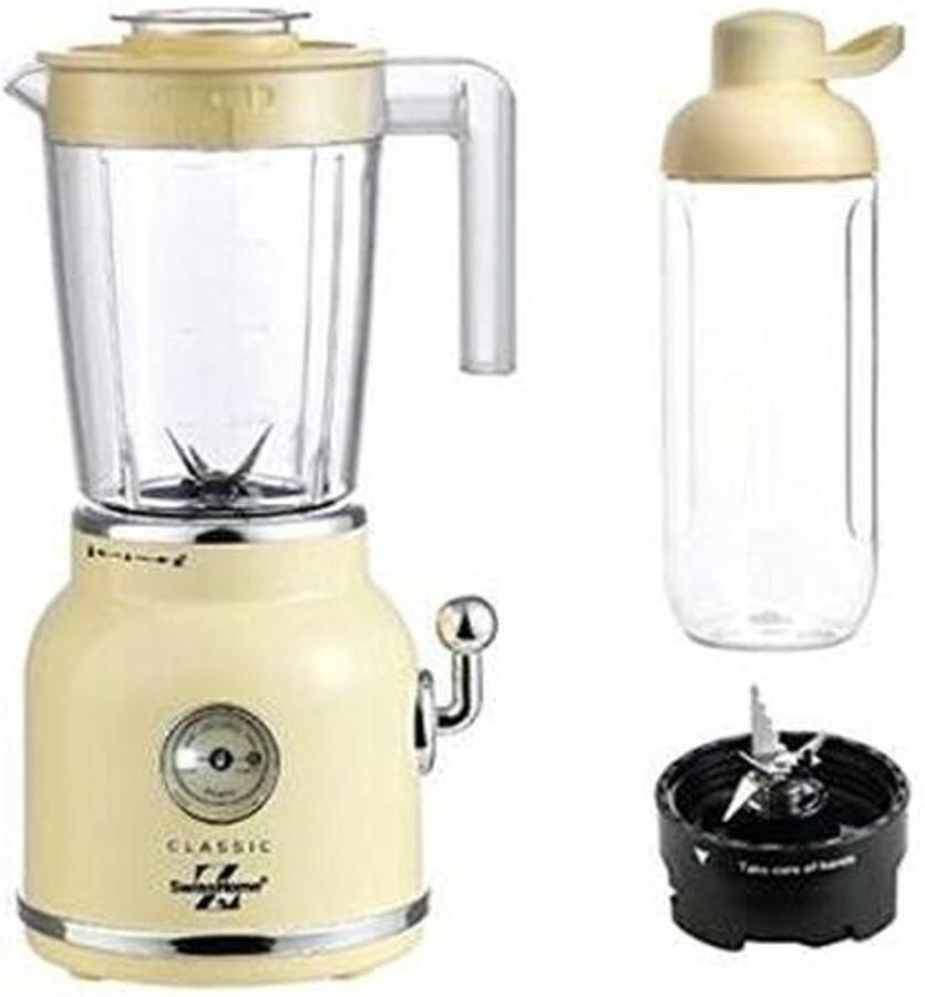 2-in-1 Frullatore 800 ml Gele Blender met Glazen Kom