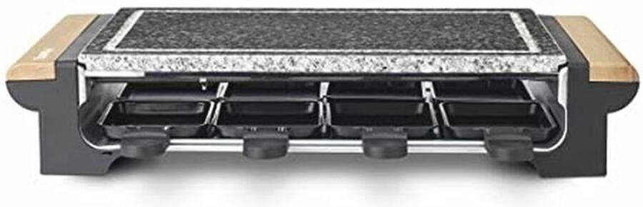2-in-1 Gourmetstel met Kooksteen en Raclette voor 8 Personen Multifunctionele Grill