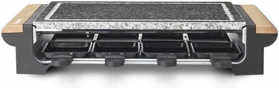 2-in-1 Gourmetstel met Kooksteen en Raclette voor 8 Personen Multifunctionele Grill
