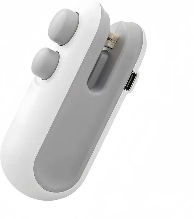 2-in-1 handmatige mini thermische zakverzegeler met ingebouwd snijmes draagbare voedselsealer inclusief kleur Wit