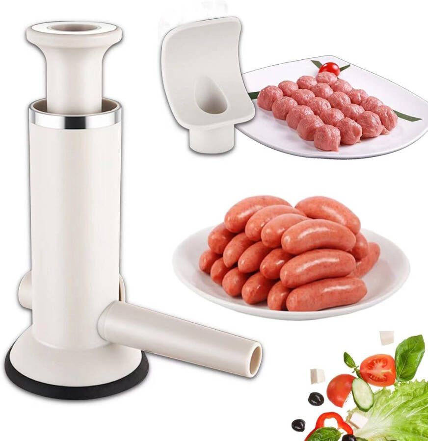 2-in-1 Handmatige Worstvulmachine voor Worsten en Gehaktballetjes