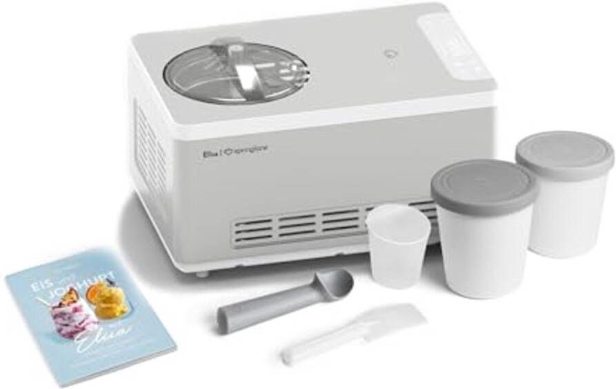 2-in-1 IJsmachine en Yoghurtmaker met Compressor en Groot Reservoir voor Zelfgemaakt IJs en Yoghurt