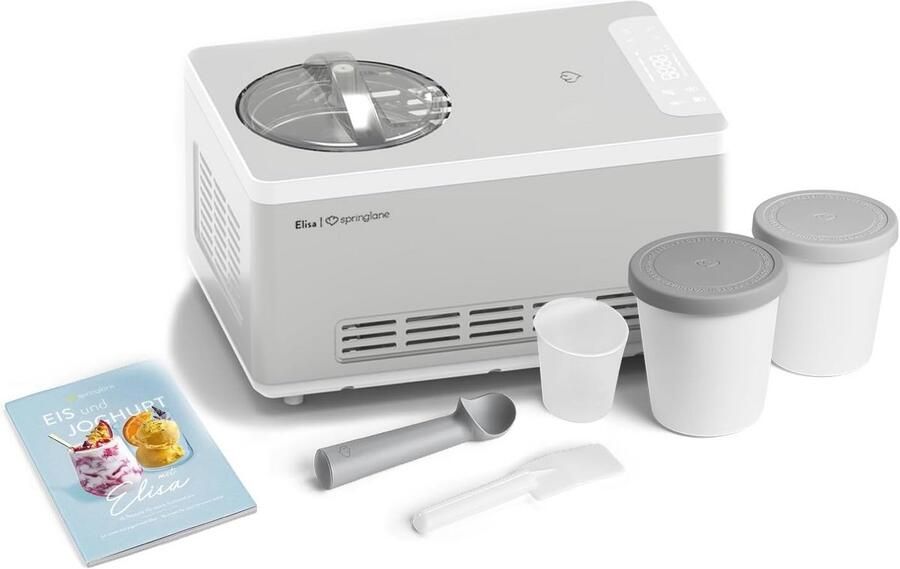 2-in-1 IJsmachine en Yoghurtmaker met Compressor en Groot Reservoir voor Zelfgemaakt IJs en Yoghurt