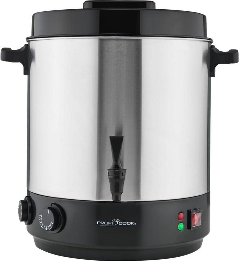 2-in-1 machine voor warme dranken en koken 32L tank warmhoudfunctie timer 2100W 30°C 100°C roestvrijstalen kookpan dispenser met aftapkraan