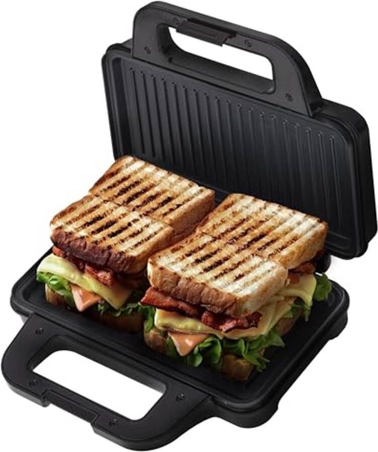 2-in-1 Sandwichmaker en Panini Grill Compacte Toaster voor Heerlijke Snacks