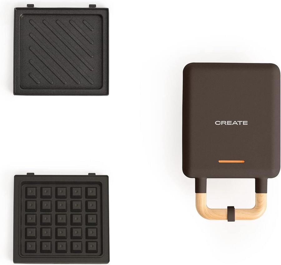 2-in-1 Sandwichmaker en Wafelijzer met Verwisselbare Platen Zwart Antiaanbaklaag 600W