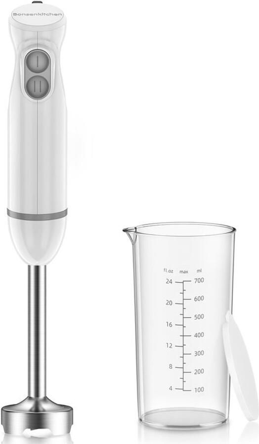 2-in-1 Staafmixer 1000 W 2 snelheden van Roestvrij Staal