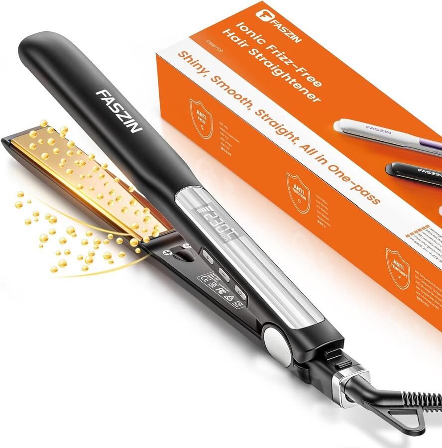2-in-1 Stijltang en Krultang met Titanium Platen en LCD Display Snel Opwarmen