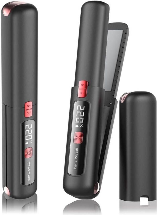 2-In-1 Stijltang Krultang Serie Draadloze Stijltang Keramische Platen 7 Temperatuurstanden 4500mAh Batterij USB-C Opladen Snel Opwarmen 10 Seconden Automatische Uitschakeling Geschikt Voor Alle Haartypes