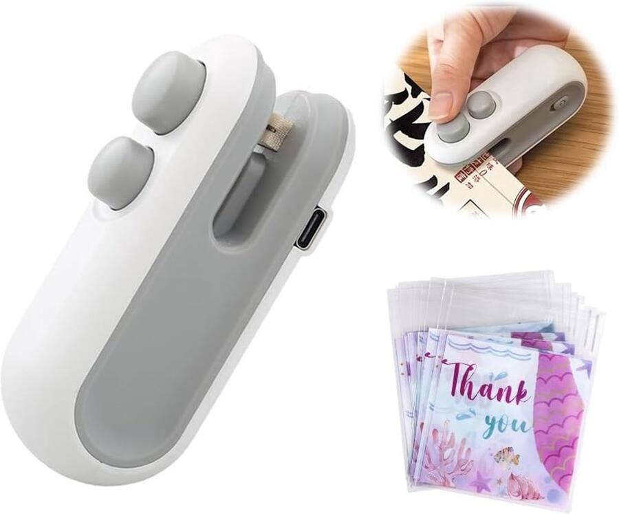 2-in-1 thermo-verzegelingsapparaat voor het verzegelen van zakken afdichtingsmachine en draagbare snijmachine mini-thermische afdichting USB-opladen voor het