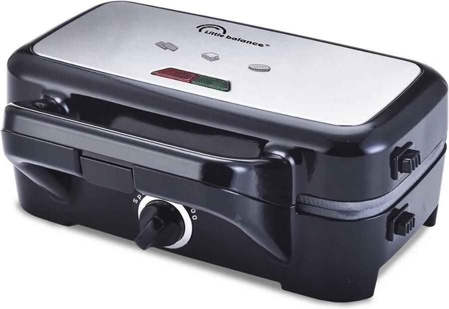 2-in-1 Wafelijzer en Grill Zwart Roestvrij Staal Afneembare Platen Regelbare Thermostaat Voor Thuisgebruik - Foto 1