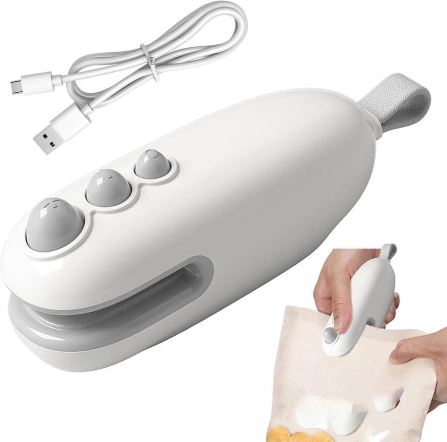 2-in-1 Zak Sealer & Snijden Vacumeermachine Heat Sealer Mini Bag Sealer Sluitmachine Zakkensluiter Voor Voedsel & Snacks