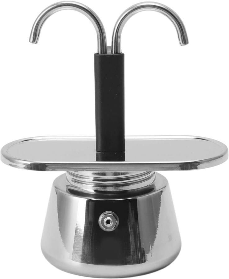 2-kops Kookplaat Espresso-apparaat Moka Pot-koffiezetapparaat Klassiek Italiaans Koffiezetapparaat Espresso-apparaat Kookplaat 2-kops 100ML Dubbele Kop Roestvrij Staal Doe-het-zelf Koffiekan