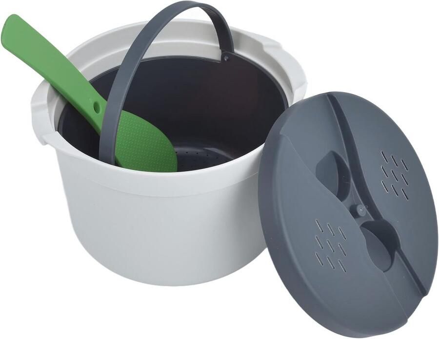 2 liter magnetronrijstkoker met oplossing voor eenvoudig koken voedselveilig PP-materiaal inclusieve accessoires