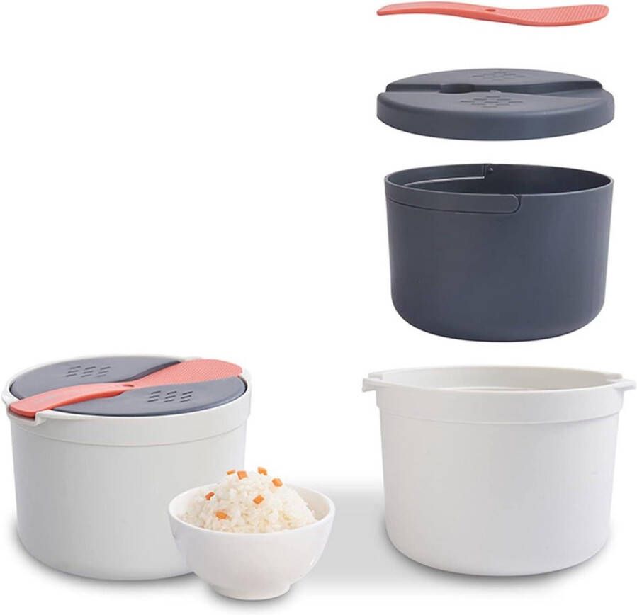 Veilige en onschadelijke 2 liter magnetron rijstkoker eenvoudige bediening levensmiddelenkwaliteit oranje