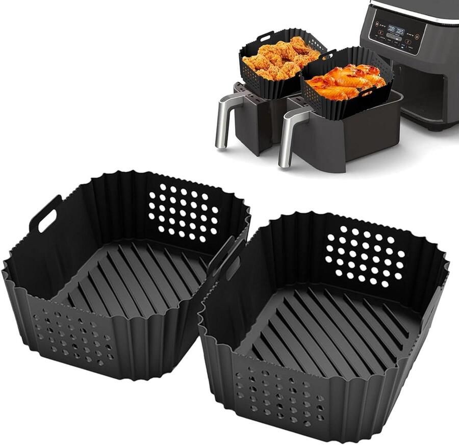 2-Pack Airfryer Accessoires Houder voor Dubbele Zone Airfryers Geschikt voor Ninja en andere modellen Verhoog je kookmogelijkheden!