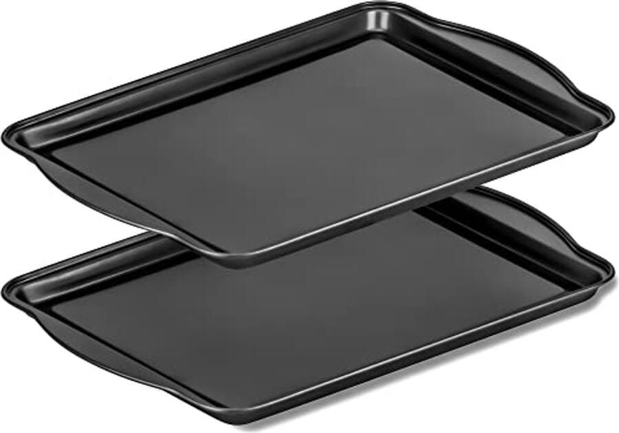 2 Pack Bakplaten 35 x 25 5 cm Non-stick Jelly Roll Pan & Cookie Bakplaat voor Oven Heavy Duty Bakvormen