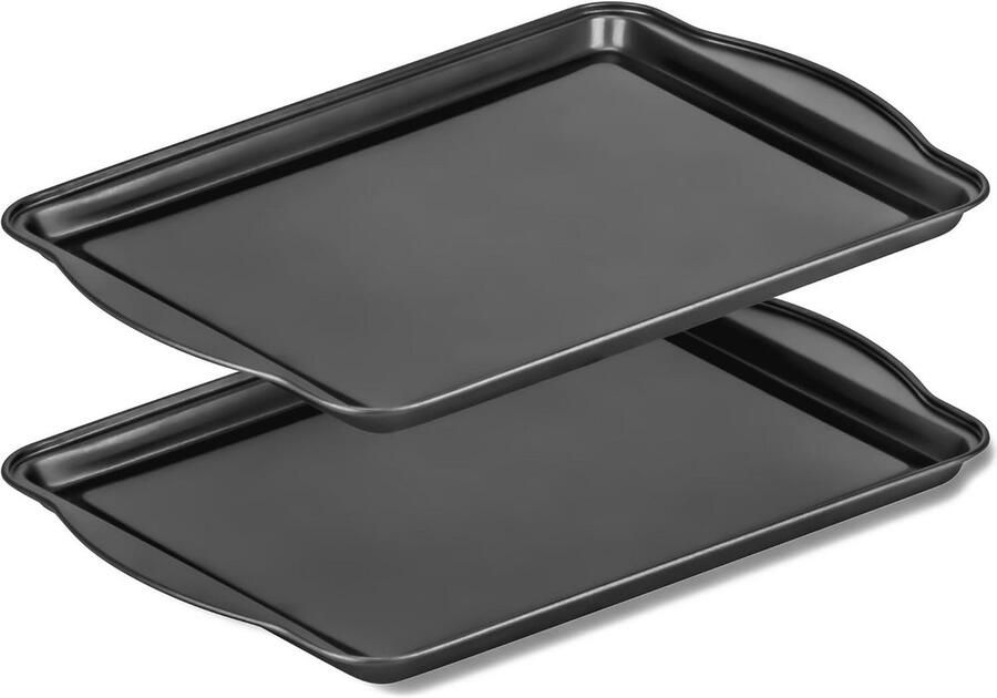 2 Pack Bakplaten 35 x 25 5 cm Non-stick Jelly Roll Pan & Cookie Bakplaat voor Oven Heavy Duty Bakvormen