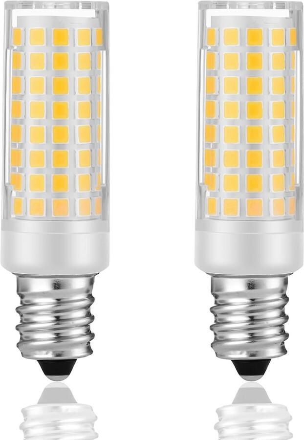 2-Pack E12 LED Lampen Koud Wit (6000K) 5W Vervanging voor 50W Halogeen Geschikt voor Koelkast Afzuigkap en Tafellamp