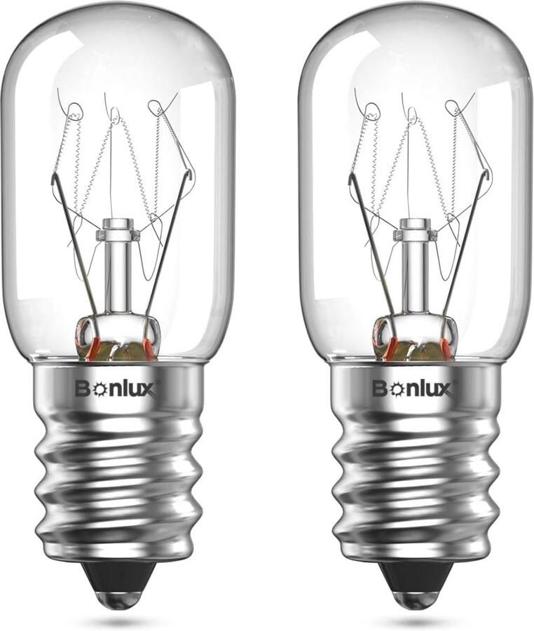 2-Pack Hittebestendige E14 Lampen (300°C) voor Oven en Koelkast Diner 16W