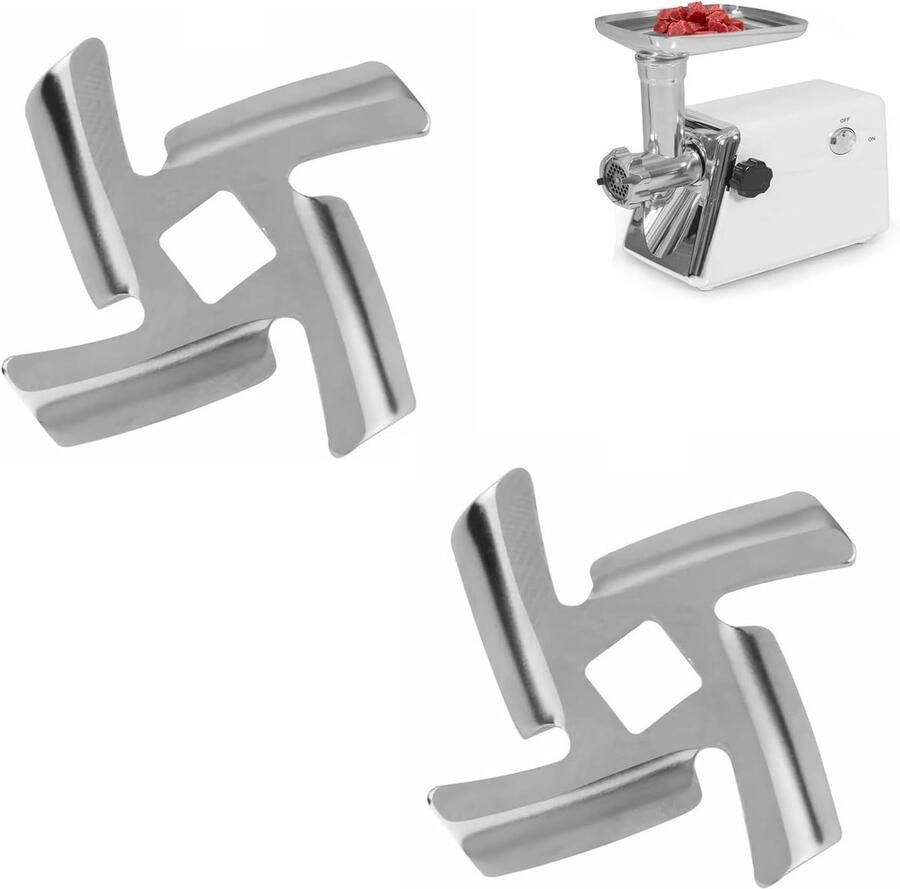2 Pieces Vleesmaler Mes RVS Vleesmaler Mes Vleesmaler Accessoires voor Mixer en Hakker 5#