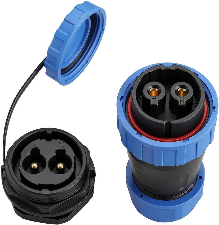 2-pins zware ronde connector IP68 waterdichte mannelijke vrouwelijke luchtvaartstekker industriële kwaliteit voor automotive marine outdoor bedradingsprojecten
