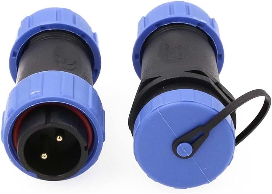 2-polige paneelmontage 21 mm voedingsconnector 30 A kabel hoogspanningsstekker scheidingswand zware waterdichte elektrische connector