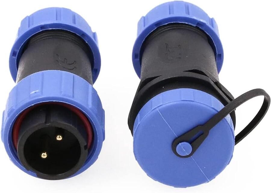 2-polige paneelmontage 21 mm voedingsconnector 30 A kabel hoogspanningsstekker scheidingswand zware waterdichte elektrische connector