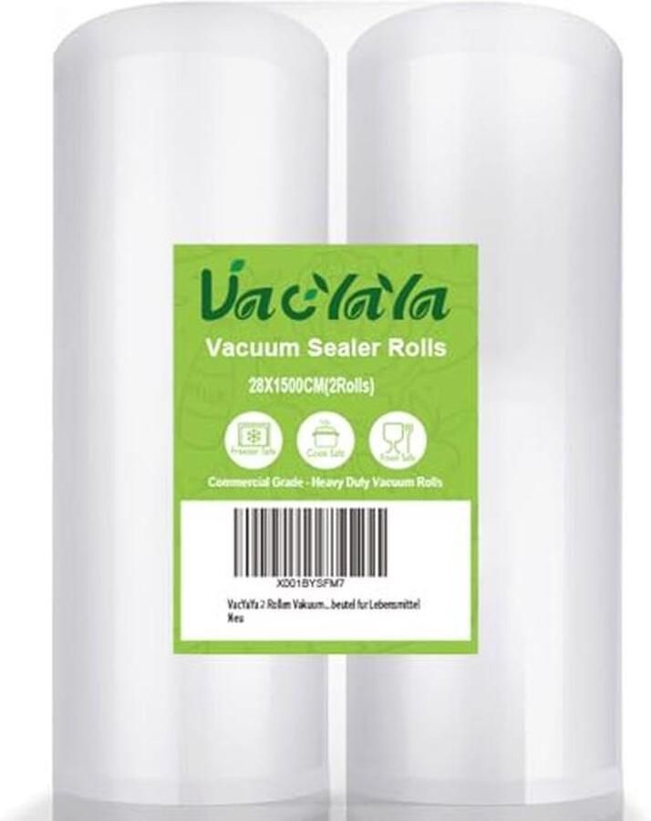 2 Rollen Vacuüm Sealer 30m Food Storage Bags voor Sous Vide en Vriesopslag