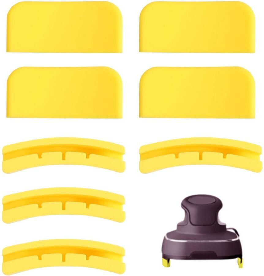 8Pcs Air Fryer Mats voor Ninja Crispi Draagbare Vier Benige Silicone Warmtebeschermer Coasters Airfryer Pad voor Kooksystemen en Accessoires (Geel)