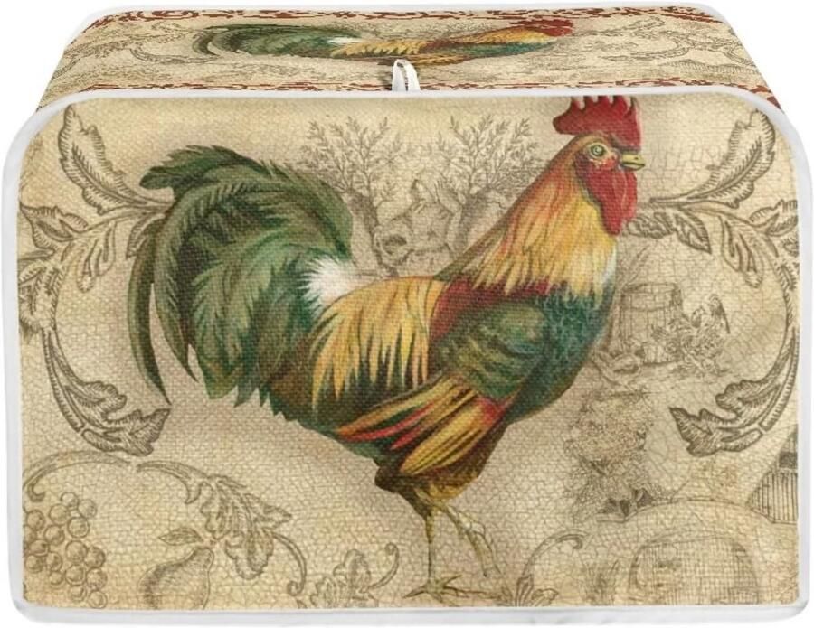 2 Snijden Broodrooster Hoes Vintage Haan Print Wasbare Stof Afdekking Stofdicht Magnetron Oven Bescherming Brood Maker Protector Keuken Decor