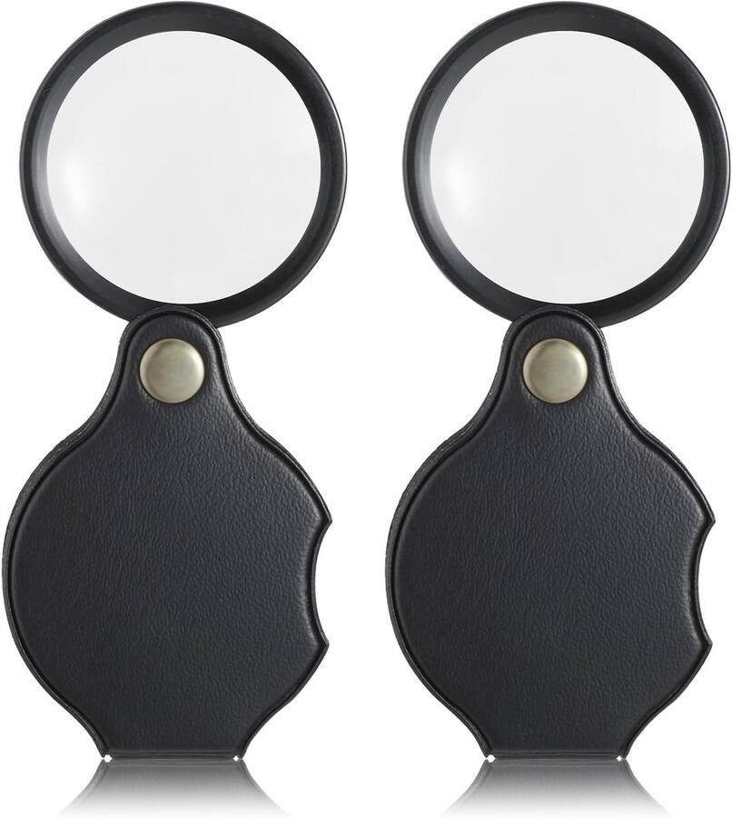 2 Stks Mini Vergrootglas 10X Pocket Opvouwbare Vergrootglas Draagbare