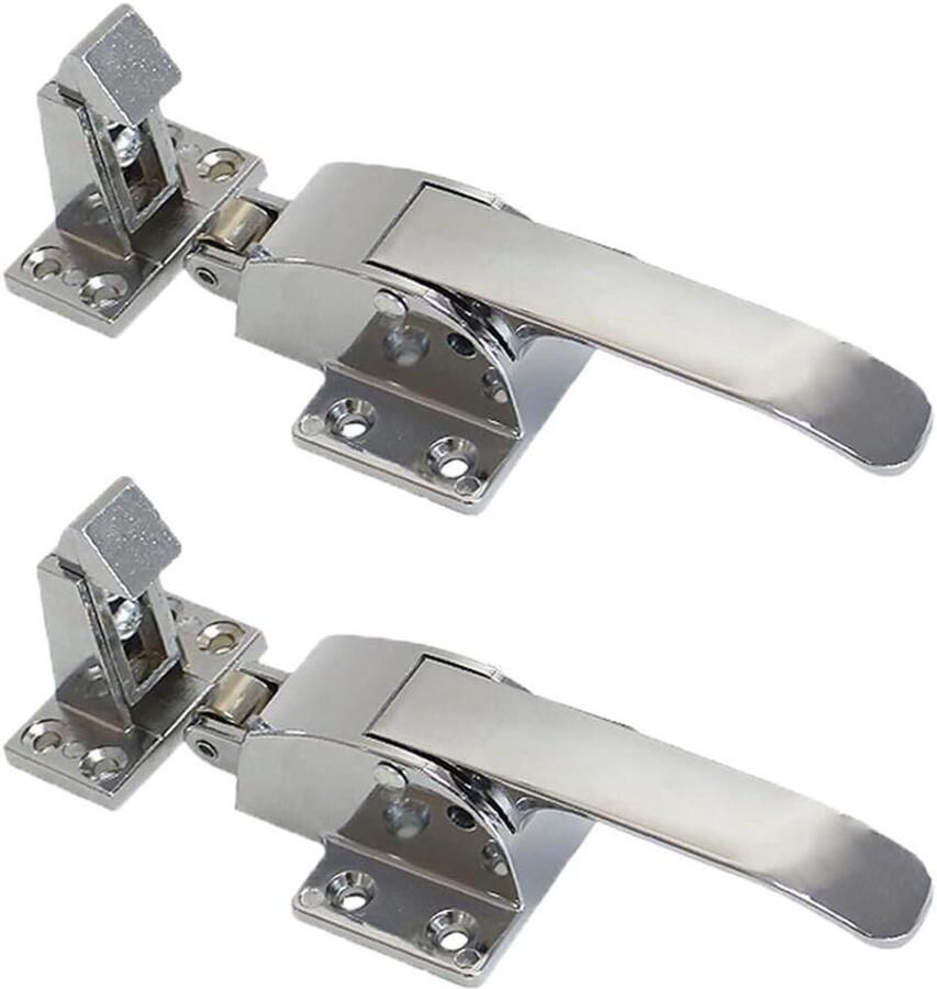 2 STKS Oven Koelkast Metalen Vriezer Handvat Verstelbare Klink Spring Loaded Walk in Vriezer Koeler Deurklink Vriezers Koelkasten Trek Handvat Klink Ontgrendelen Trekkoord (B)