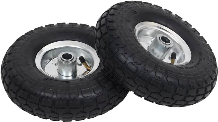 2 stuks 260 x 83 mm 4.10 3.50-4 luchtbanden met metalen velg reservewiel voor bolderkar steekwagen kruiwagenwiel draagkracht 100 kg per wiel