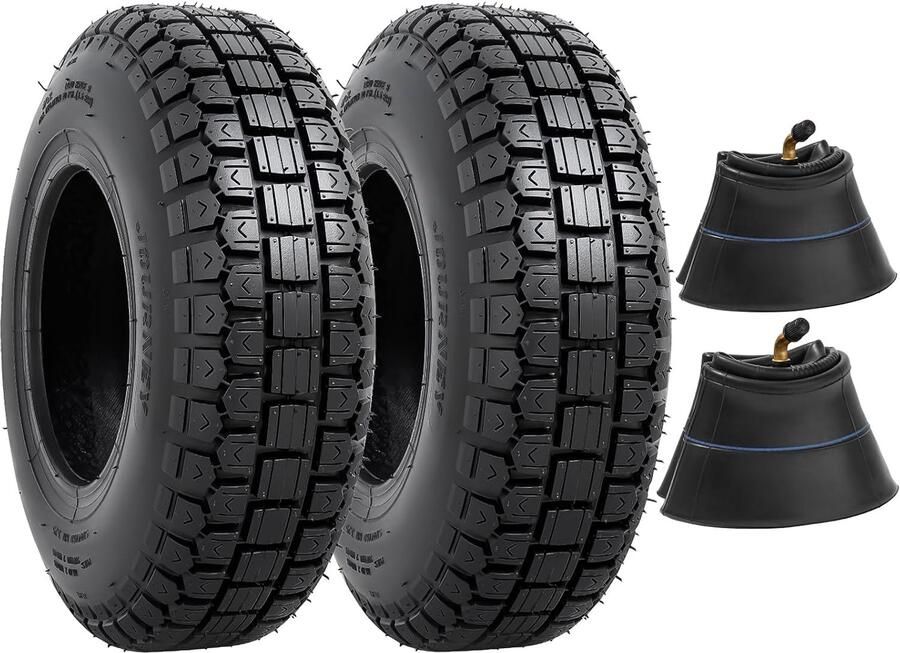 2 stuks 4.10 3.50-6 banden en 4.10 3.50-6 binnenband TR87 voor ATV's met 4 wielen quads grasmaaiers kruiwagens skelters sneeuwblazers tractoren handwagen transportkarren mini-fietsen