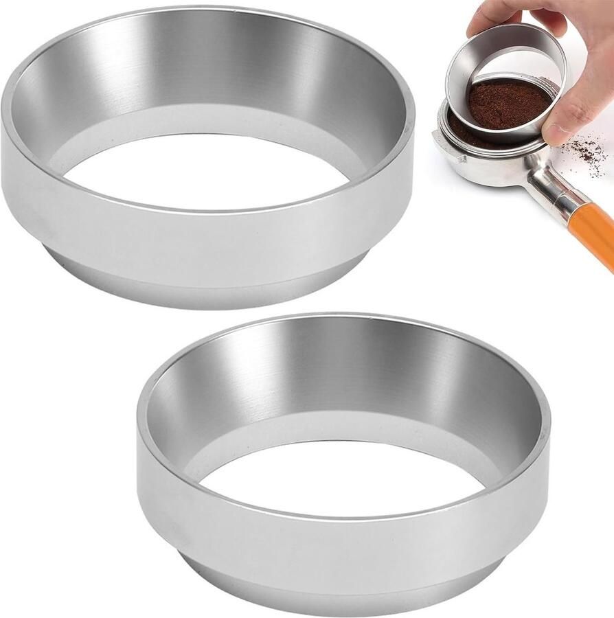 2 stuks 51 mm doseerring – magnetische aluminium accessoires voor portafilters en koffie benodigdheden perfect voor espresso en barista gebruik