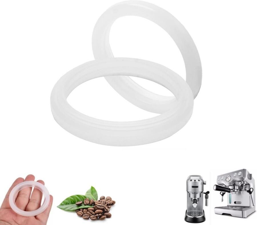 2 stuks Afdichtring voor de zetkop van de koffiemachine Vervangend onderdeel voor de afdichtingsring van de zetkop Siliconen stoomring voor koffiemachines Geschikt voor Delonghi espressomachines EC685 EC680 EC9155