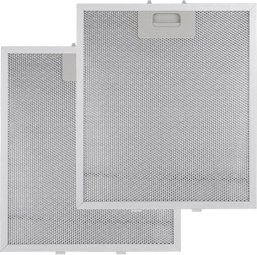2 Stuks Aluminium Afzuigkapfilter 5-Laags Vetfilter voor Keuken Geschikt voor Afzuigkappen en Keukenaccessoires 260x320x9mm
