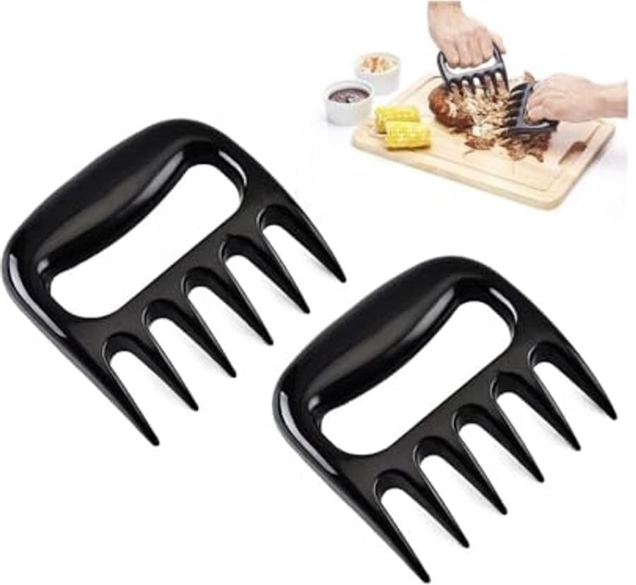 2 stuks Bear Paws vleesmolen voor BBQ de originele Bear Paws versnipperklauwen perfect gehakt gemakkelijk op te tillen handvat vlees hakken en snijden