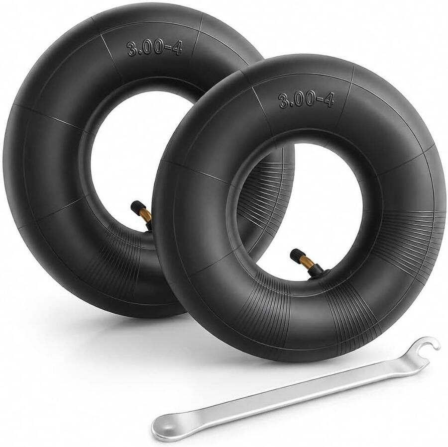 2 stuks binnenband 3.00-4 voor steekwagenwiel 260 x 85 mm binnenband met hoekventiel bandenslang van rubber voor steekwagen bolderkar handwagen en luchtbanden