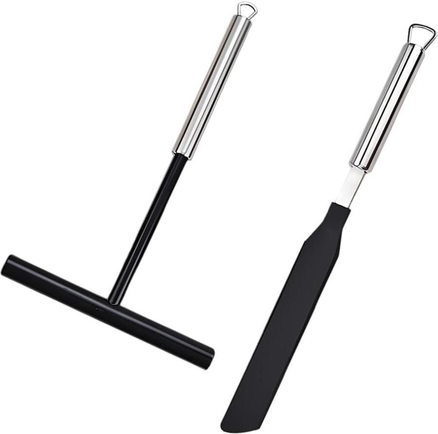 2 stuks crêpes-spatels roestvrij stalen pannenkoekenspatel en pannenkoekenspatel pannenkoekenschep accessoires crêpes-spreders voor galetten en pannenkoeken