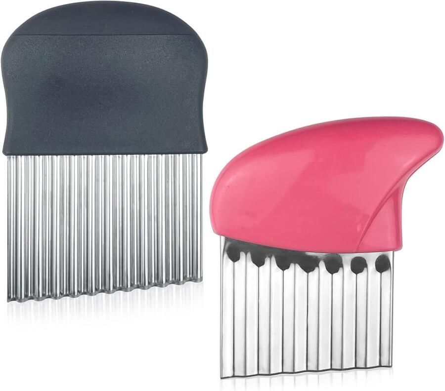 2 stuks Crinkle Cutter Multifunctionele Roestvrij Staal Frietsnijder Golvende Snijder voor Aardappelen Groente Wortelen Snijden