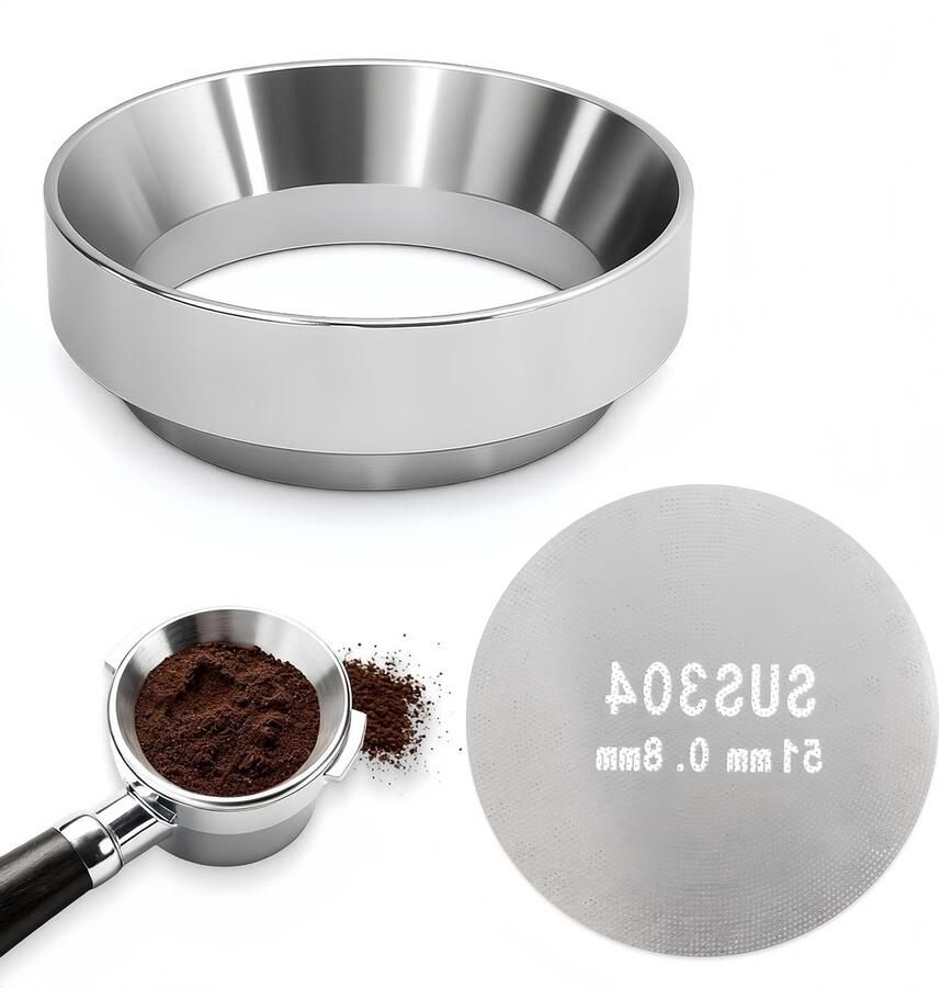 2 stuks doseerring 51 mm magnetische portafilter doseerring en puck filter aluminium espresso accessoire voor perfecte koffie dosering