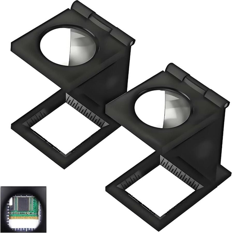 2 stuks draadtellers met 10-voudige vergroting afwerking flexibele metalen lens met geïntegreerde schaal professionele accessoires voor stoffen sieraden horloges reparaties en handwerk