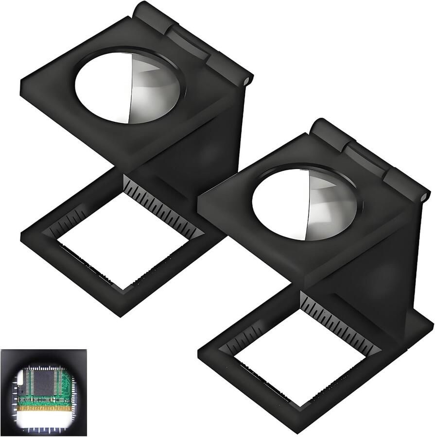 2 stuks draadtellers met 10-voudige vergroting afwerking flexibele metalen lens met geïntegreerde schaal professionele accessoires voor stoffen sieraden horloges reparaties en handwerk
