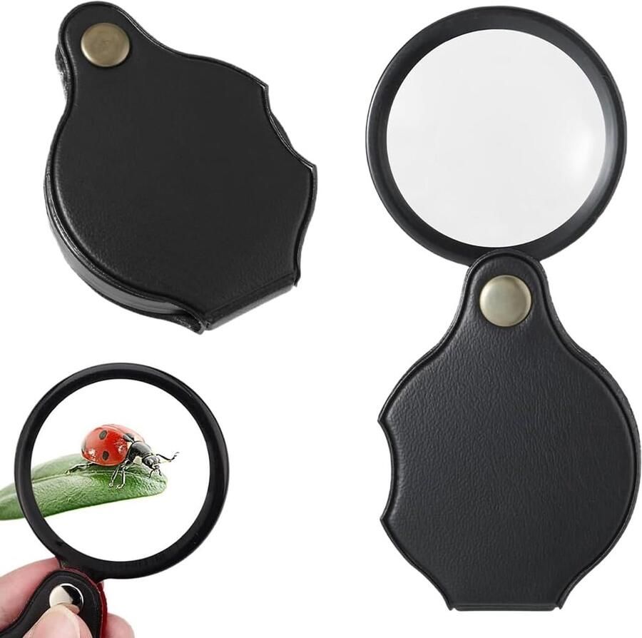 2 stuks draagbare vergrootglas zakloep 10-voudige leesloep opvouwbaar vergrootglas draagbaar vergrootglas voor boeken kranten
