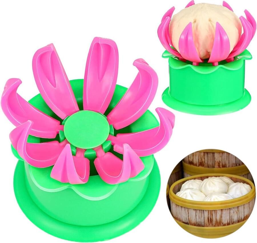 2 stuks Dumplingmaker stoom gevulde bun making mold anti-aanbak-bakgereedschap in Chinese stijl plastic vorm gevulde broodjesmaker voor gestoomde broodjes