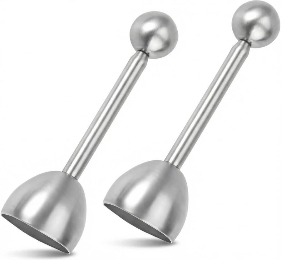 2 stuks eieropeners van roestvrij staal eierschaalverdelers eierontkoper eiontstopper voor harde en zachte eieren 132 mm
