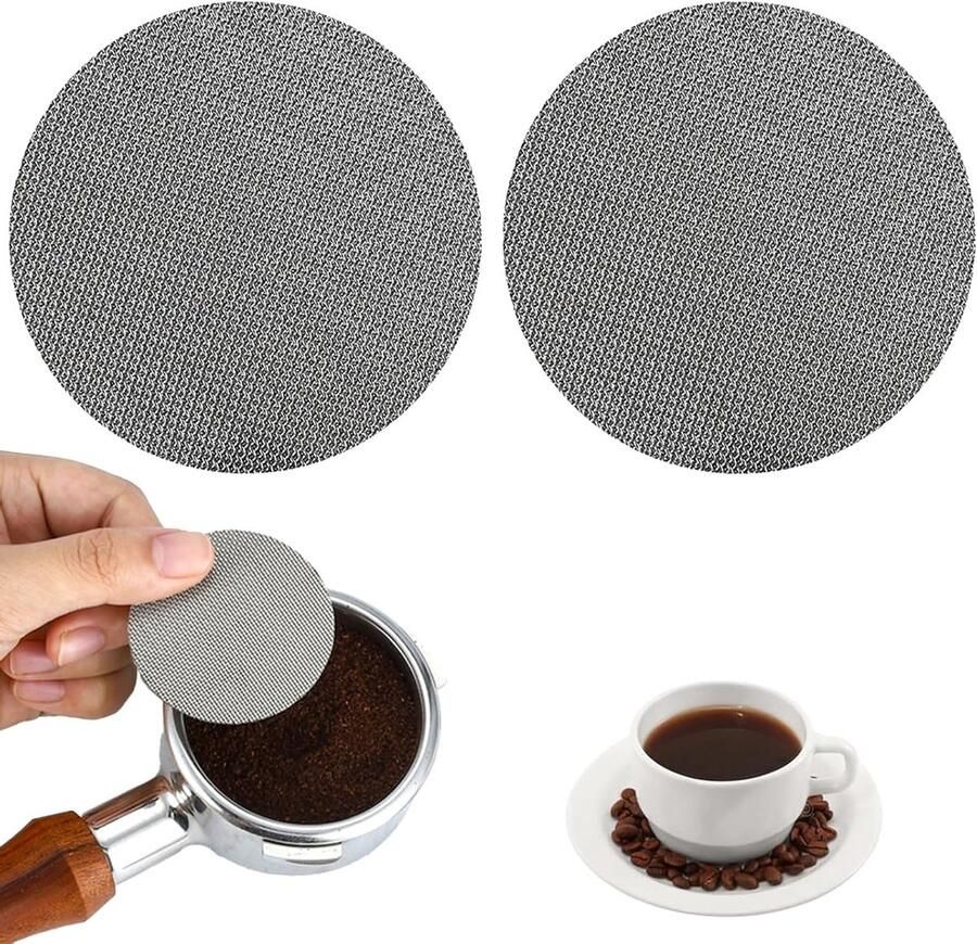 2 Stuks Espresso Puck Screen 51mm 150μm RVS Filter voor Koffiezetapparaten Inclusief Opbergdoos en Accessoires